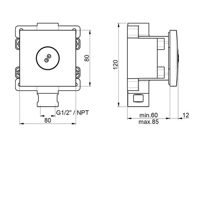 Форсунка боковая 80х80 мм с вращающейся струей, Almar Body Jets, E044177.HB цвет: латунь брашированная PVD