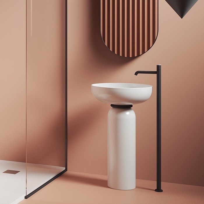 ArtCeram кольцо для пьедестала под раковину, aca073 17 jolie цвет: черный матовый