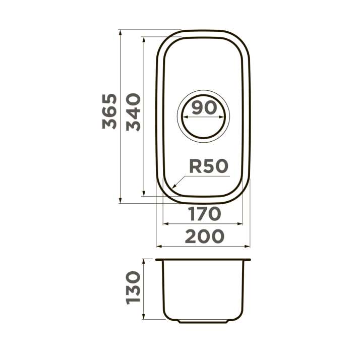 Omoikiri кухонная мойка Omi 20-U, нержавеющая сталь арт. 4997022