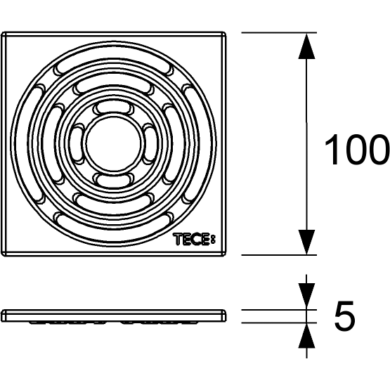 TECE базовая решетка 100х100 мм, drainpoint s - 3665002