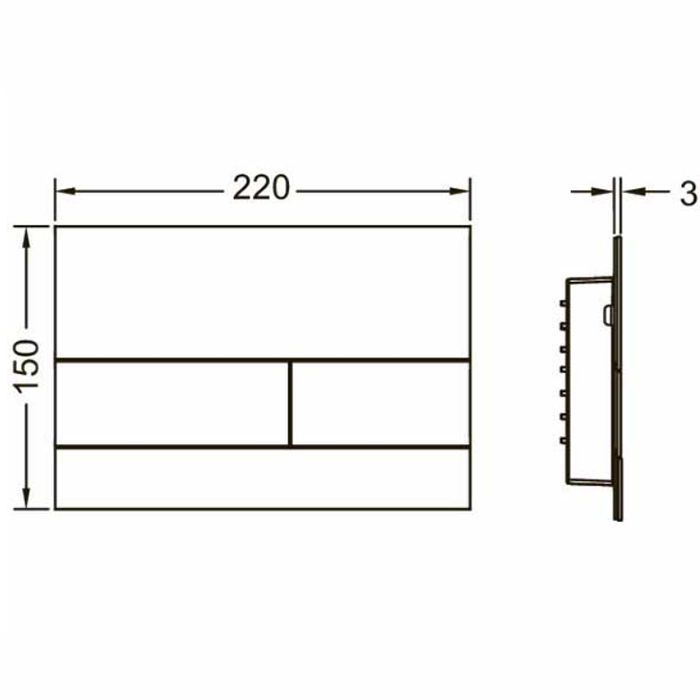 TECE панель смыва, металл, полированное красное золото, square ii - 9240841