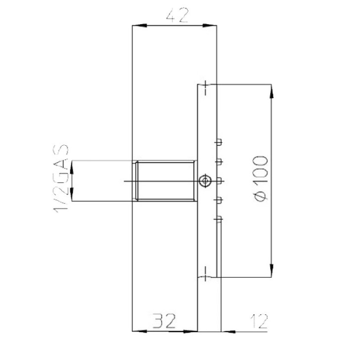 Gessi Боковая лейка душа из латуни d100 mm, Bossini Tondo Flat W, I00175.073 цвет: черный матовый