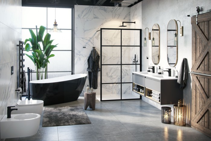 Отдельностоящая ванна 175x74, Excellent Comfort+, белая/черная арт. WAEX.CMP2.17WB