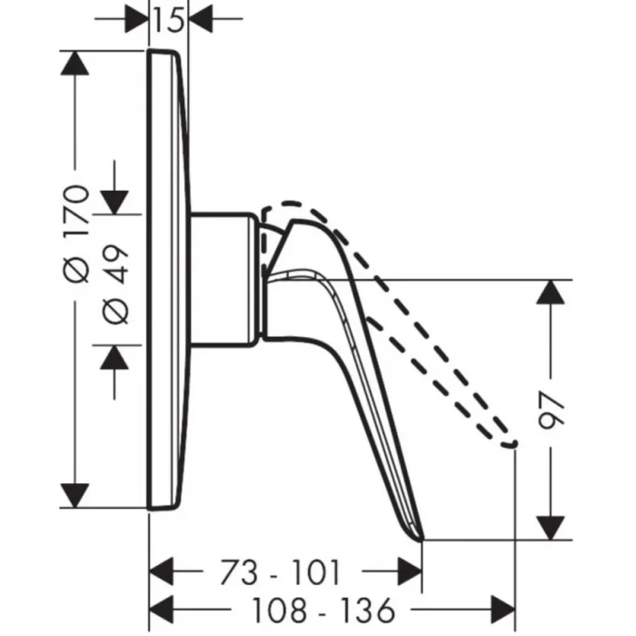 Hansgrohe смеситель для душа, Novus, хром арт. 71066000