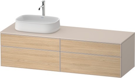 Duravit тумба подвесная с вырезом под раковину слева 550 мм х 1600 мм х 442 мм, zencha, ze4824l30830000 цвет: натуральный дуб/серо-коричневый суперматовый
