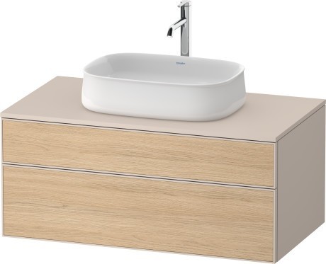 Duravit тумба подвесная с вырезом под раковину 550 мм х 1000 мм х 442 мм, zencha, ze4821030830000 цвет: натуральный дуб/серо-коричневый суперматовый