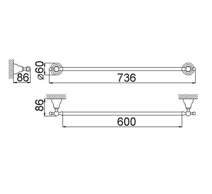 Cisal полотенцедержатель, 4014.01h.ac huber croisette, цвет: satin brushed nickel