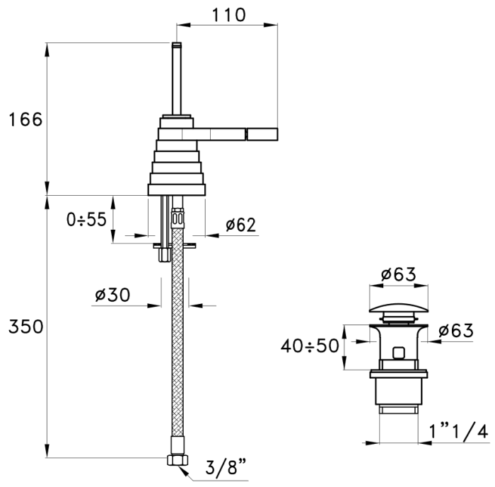 Stella смеситель для биде, titian, хром арт. tt00300cr00