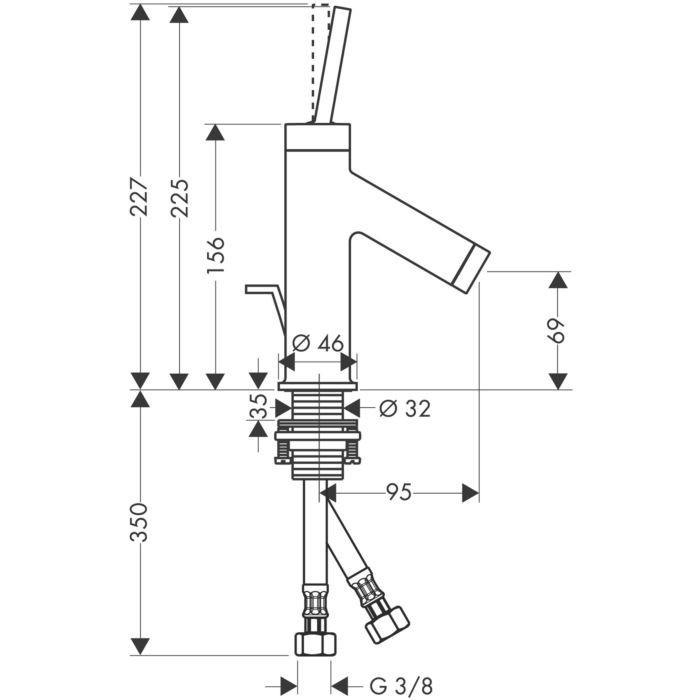 AXOR смеситель для раковины, Starck, шлифованное красное золото арт. 10116310