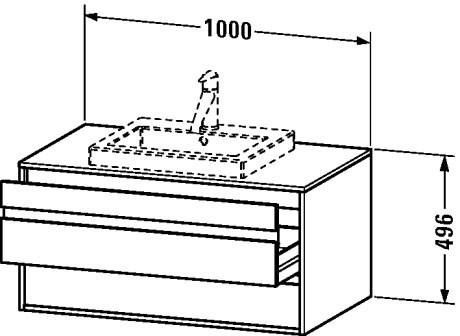 Duravit тумба подвесная под раковину с двумя выдвижными ящиками, ketho, 6755 49 цвет: графит матовый