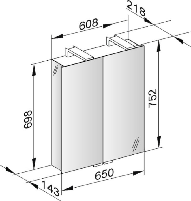Keuco шкаф с подсветкой, royal universe, серебристый арт. 12702 171301