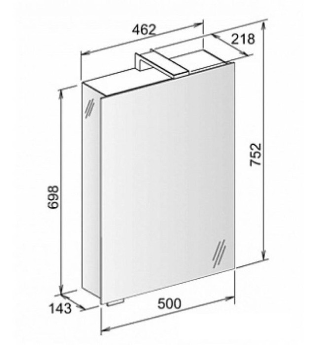 Keuco шкаф с подсветкой петли справа, royal universe, серебристый арт. 12701 171101