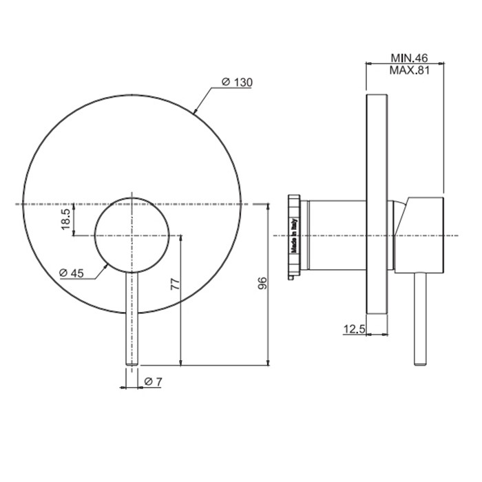 Fima Carlo Frattini смеситель для душа, встраиваемый, spillo up, золото арт. f3039e1or