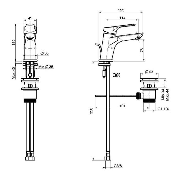 Fima Carlo Frattini смеситель на раковину, serie 4, хром арт. f3761cr