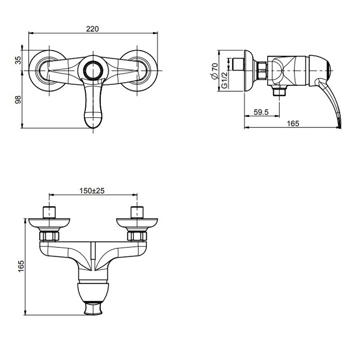 Fima Carlo Frattini смеситель для душа внешнего монтажа без душевого комплекта, lamp, хром арт. f3305/1cr