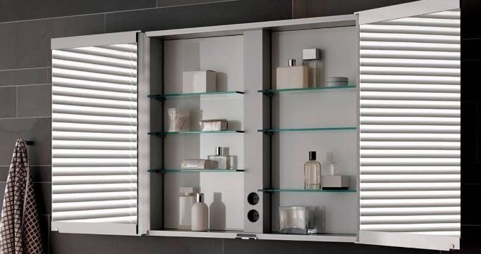 Keuco зеркальный шкаф с подсветкой настенный монтаж, royal match, серебристый арт. 12803 171301