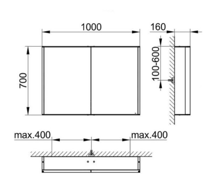 Keuco зеркальный шкаф с подсветкой настенный монтаж, royal match, серебристый арт. 12803 171301