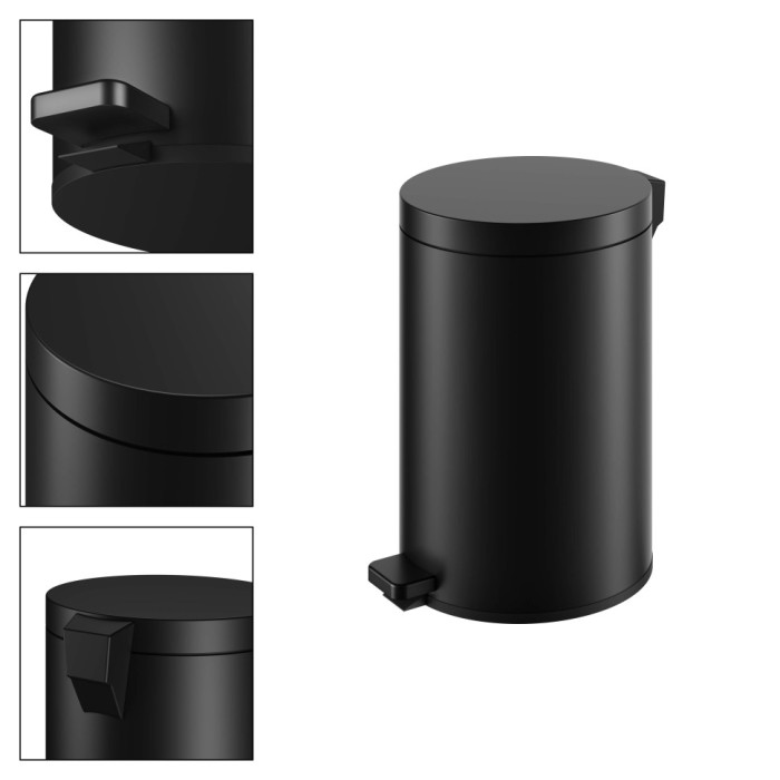 Keuco ведро для мусора с крышкой 5 л, plan, черный матовый арт. 04988 370000