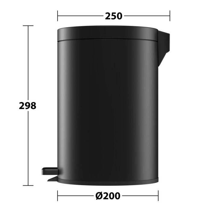 Keuco ведро для мусора с крышкой 5 л, plan, черный матовый арт. 04988 370000