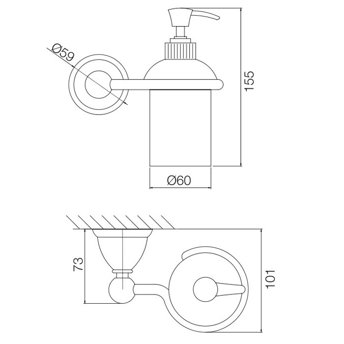 Fima Carlo Frattini диспенсер для жидкого мыла, подвесной, style, хром арт. f6043/3cr