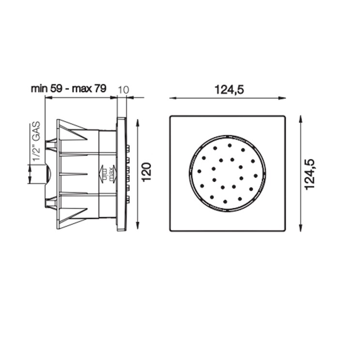 Fima Carlo Frattini форсунка для душа, встраиваемая, поворотная wellness, хром арт. f2427cr