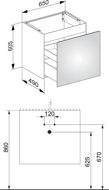 Keuco тумба под умывальник, plan, инокс матовый арт. 32952 290000