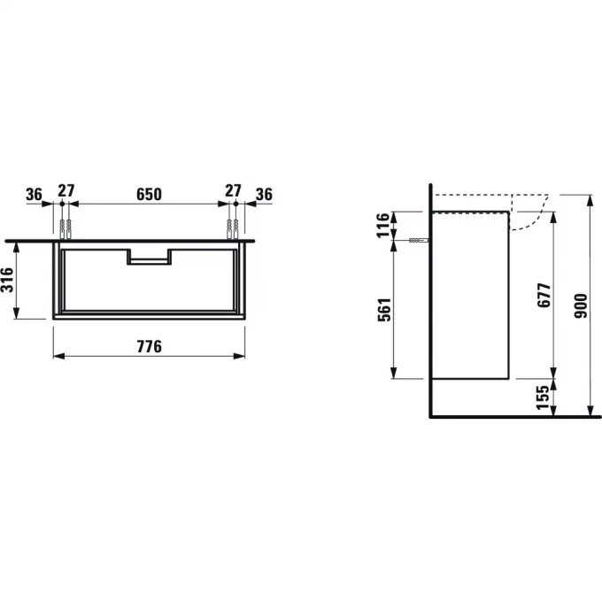 LAUFEN тумба с раковиной 80, THE NEW CLASSIC - 0604.2.085.631.1+8.1385.5