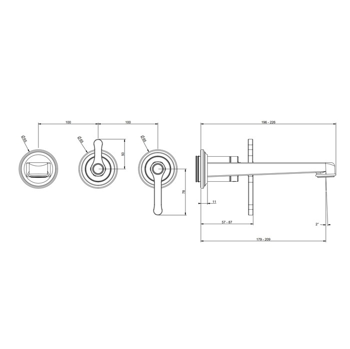Gessi Смеситель для ванны встраиваемый, однорычажный, с переключателем на 2 положения, внешняя часть, Venti20, 65042#031 цвет: хром