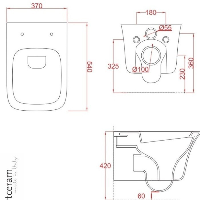 ArtCeram унитаз подвесной, cwv001 01 00 cow цвет: белый глянцевый