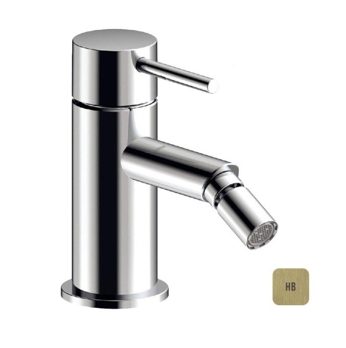 Смеситель однорычажный для биде на 1 отверстие, без донного клапана, Almar Mixers, E214003.HB цвет: латунь брашированная PVD