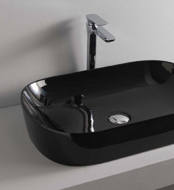 ArtCeram раковина (накладная), ghl001 03 00 ghost цвет: черный глянцевый