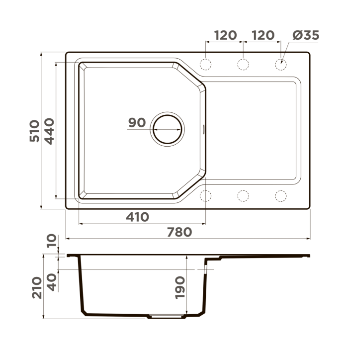 Omoikiri кухонная мойка Yonaka 78, карамель арт. 4993705