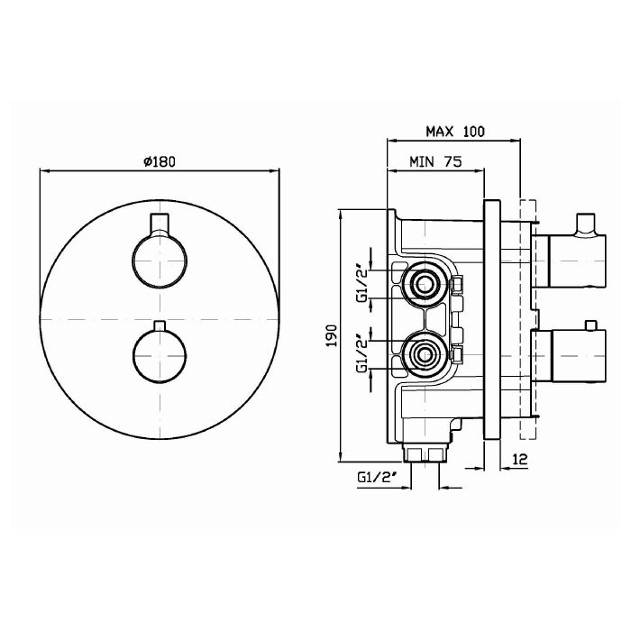 Zucchetti встроенный термостатический смеситель для душа, с запорным клапаном, для системы zeta, pan, хром арт. zp6800 r97800