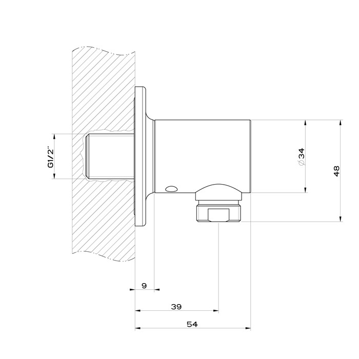 Gessi Вывод воды на 1/2", Inciso, 58169#299 цвет: black xl