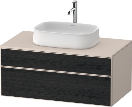 Duravit тумба подвесная с вырезом под раковину 550 мм х 1000 мм х 442 мм, zencha, ze4821016830000 цвет: чёрный дуб/серо-коричневый суперматовый