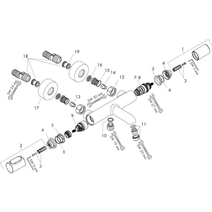 AXOR термостат для ванны, Citterio M, красное золото арт. 34435300