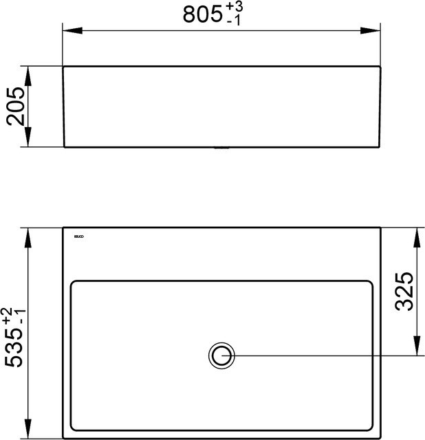 Keuco раковина двойная подвесная из минерального литья без отверстия под смеситель альпийский, edition 90, белый альпийский арт. 39061 318000