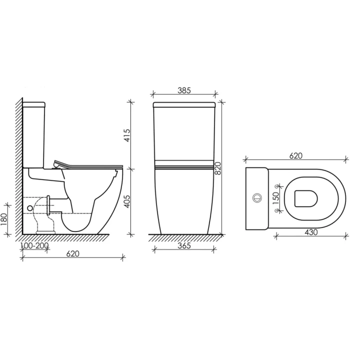 Ceramicanova унитаз с бачком и сиденьем metropol, cn4001mb цвет: чёрный