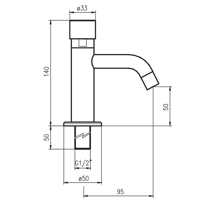 Fima Carlo Frattini кран для раковины, на 1 отв., автоматическое выключение, для холодной воды, collettivita, хром арт. f5181xscr