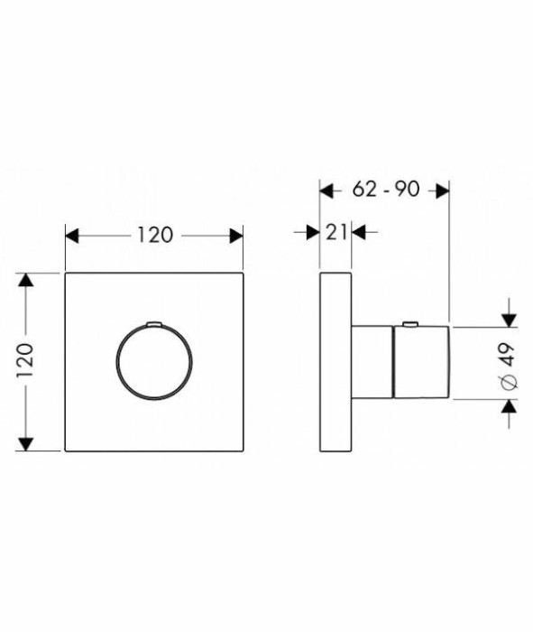 AXOR термостат для душа, ShowerSolutions, хром арт. 10755000