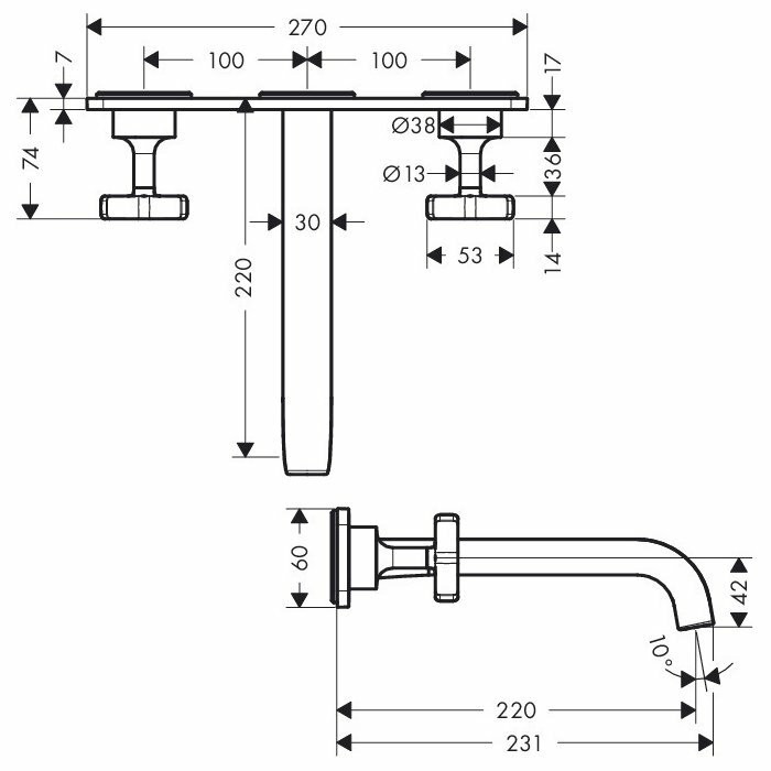 AXOR смеситель для раковины, Citterio E, хром арт. 36115000