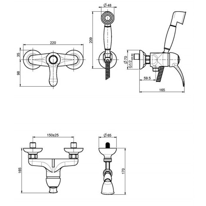 Fima Carlo Frattini смеситель для душа с душевым комплектом, lamp, хром арт. f3305cr