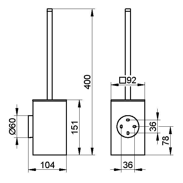 Keuco ершик для туалета, edition 90, хром арт. 19064 010101