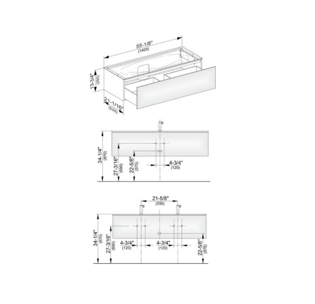 Keuco тумба подвесная под раковину с одним выдвижным фронтом, с внутренней светодиодной подсветкой, edition 11, белый арт. 31361 210100