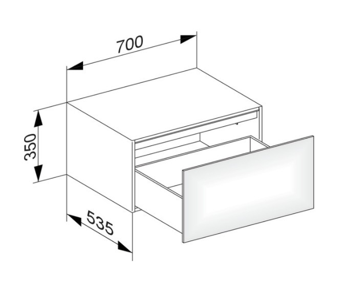 Keuco тумба боковая подвесная с одним выдвижным фронтом, с внутренней светодиодной подсветкой, edition 11, черный арт. 31322 570100