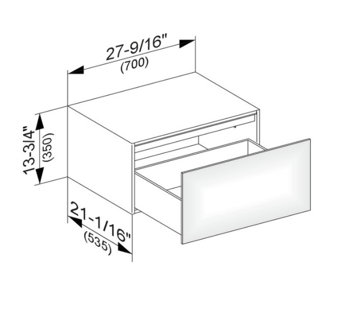 Keuco тумба боковая подвесная с одним выдвижным фронтом, с внутренней светодиодной подсветкой, edition 11, черный арт. 31322 570100