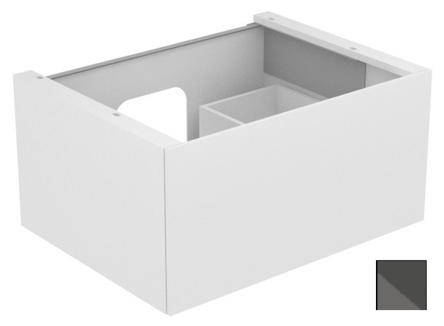 Keuco тумба подвесная под раковину с одним выдвижным фронтом, с внутренней светодиодной подсветкой, корпуc лак/фасад глянцевое стекло, edition 11, антрацит арт. 31341 110100