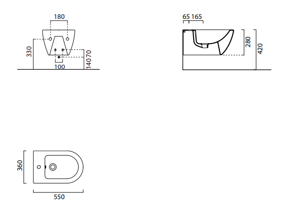 GSI Биде подвисное 36х55 см, ghiaccio, Color-elements - 8865115