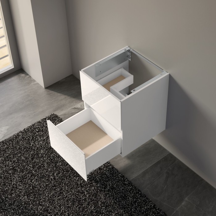 Keuco тумба подвесная под раковину 490 мм х 500 мм, c 2 выдвижными ящиками/, plan, белый матовый, белый глянцевый арт. 32943 300000