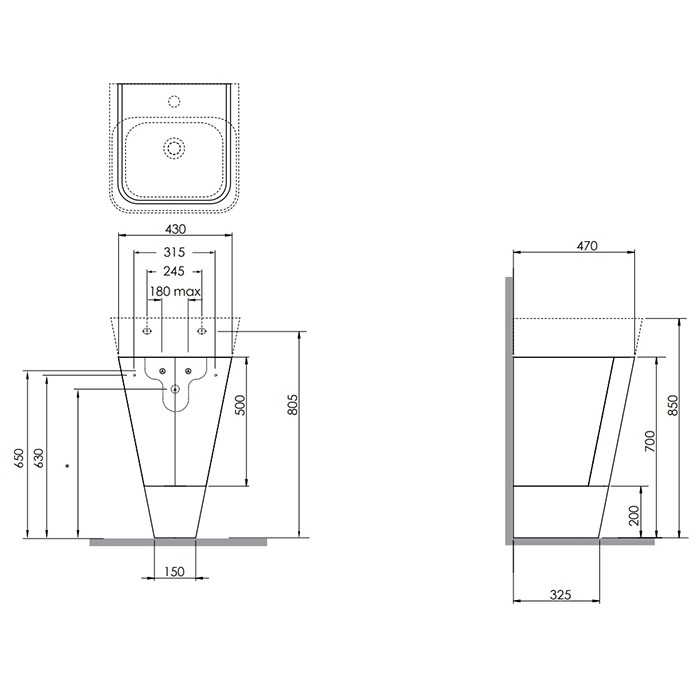 Azzurra тумба напольная 44х47х85см, с 1 ящиком, с раковиной, Azzurra, MBB 50 B BULP05050T0MBI*1 SIF/MB цвет: olmo bianco